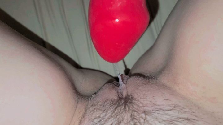 Amateur Close Up Red Dildo Fuck