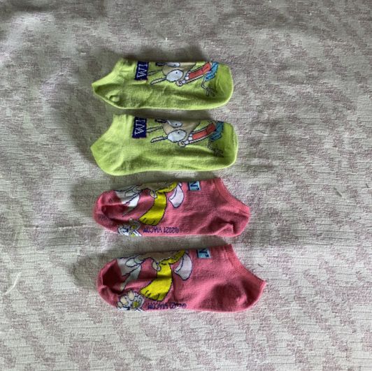 2 pairs of colorful cartoon ankle socks