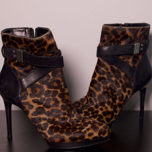 Leopard Print High Heel Boots