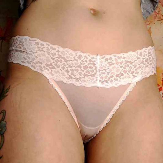 Peach Panties with Lace Trim