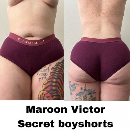 Maroon Cotton boyshorts