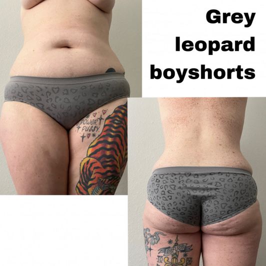 OLD Grey leopard bootyshorts