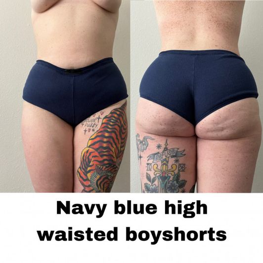 Navy blue high waisted boyshorts