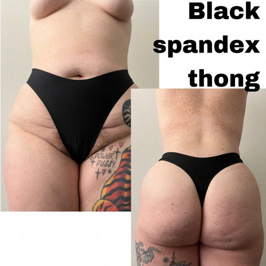 Black Spandex Thong