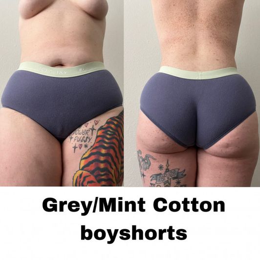 Grey Mint Cotton Boyshorts