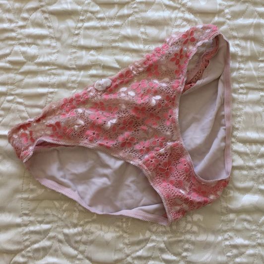 Pink lace panties