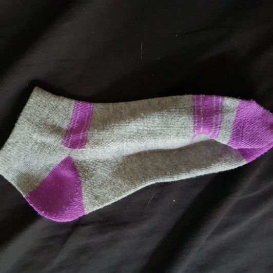 Grey and Purple Socks