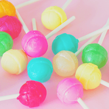 Lollipop covered in saliva