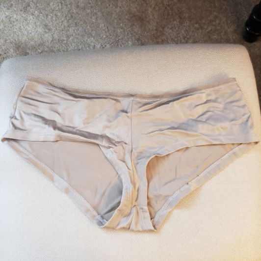 White silky booty short cut panties