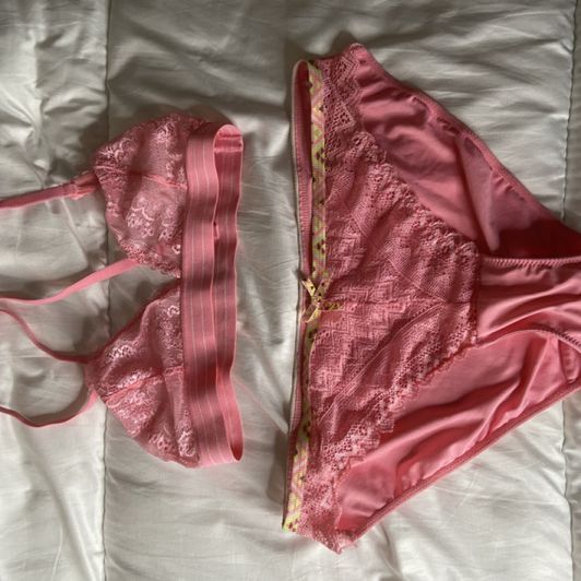 Girly Bright Pink Lingerie Set
