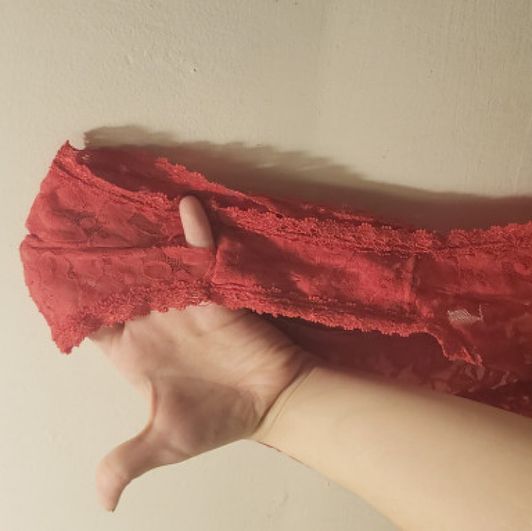 Very Worn Red lace panties