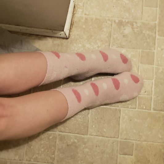 Worn Pink sock