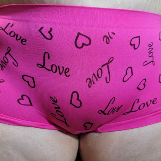 Used Pink with Black Hearts boy shorts!