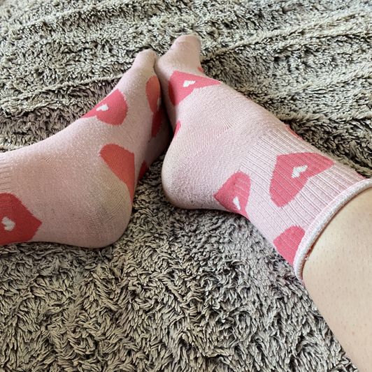 Cute Pink Worn Socks