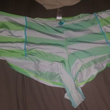 Green and White Boy Shorts Panties