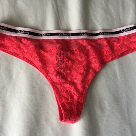 Red Lacy Front Thong Panties