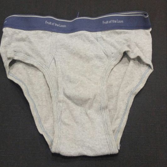 WORN Underwear: light blue briefs
