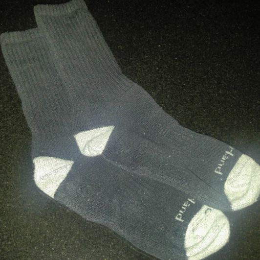WORN Socks: black with silver toe
