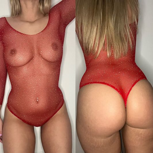 Red sparkly Body suit