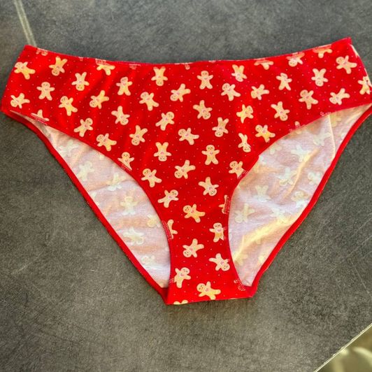 Red Christmas cookie panties