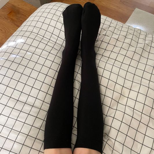 Black Knee High Socks