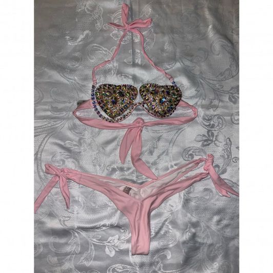 Pink Rhinestone Bikini