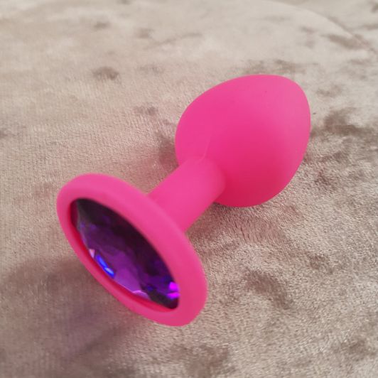 Pink jewelled butt plug