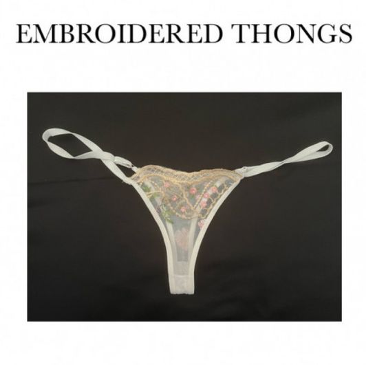 EMBROIDERED THONGS