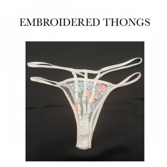 EMBROIDERED THONGS