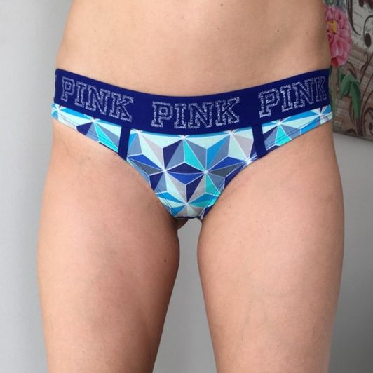 Worn Panties Sporty Blue Thong
