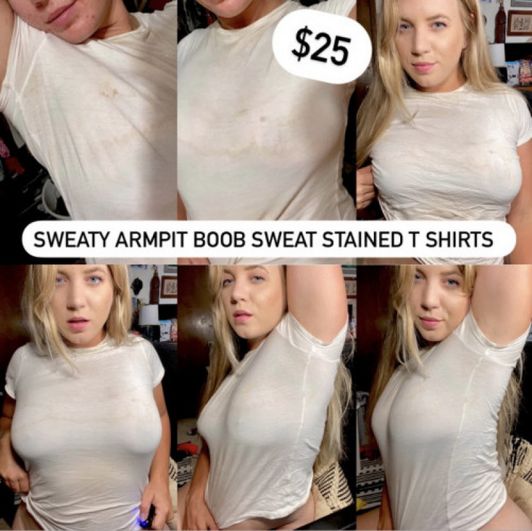 sweaty armpit boob stained t shirts