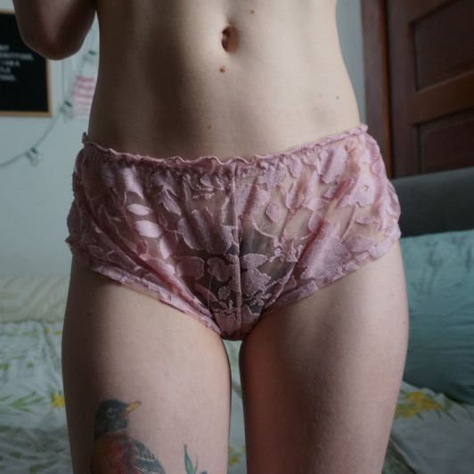 Worn Pink Burnout Panties