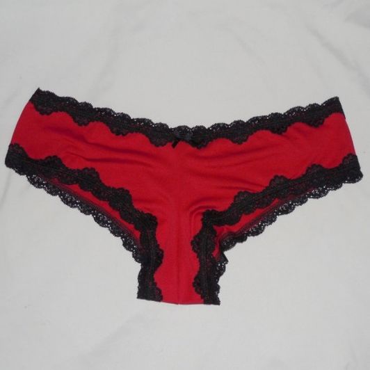 New Custom Red Satin Panties