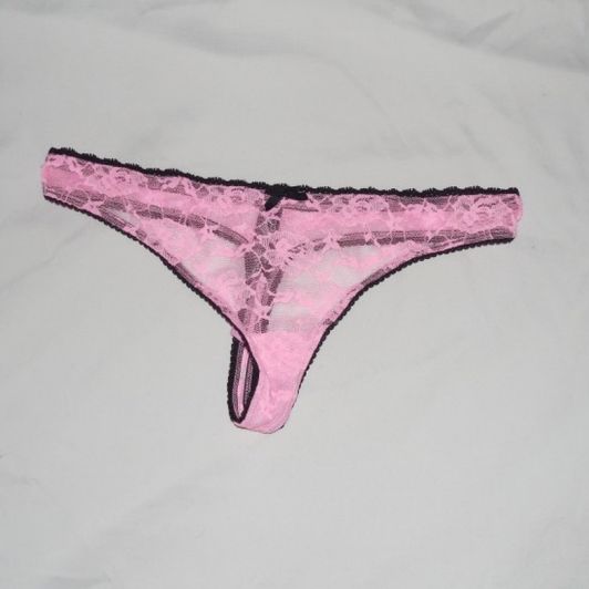 New Custom Pink Lacy Thongs