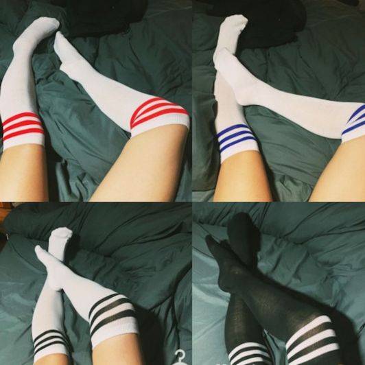 Striped Knee High Cotton Socks
