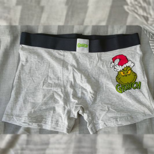 Grey Boxers Print Grinch Used