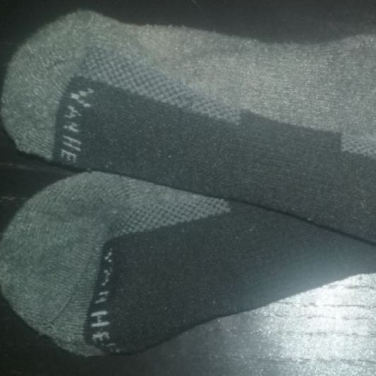 Worn or cummed in socks