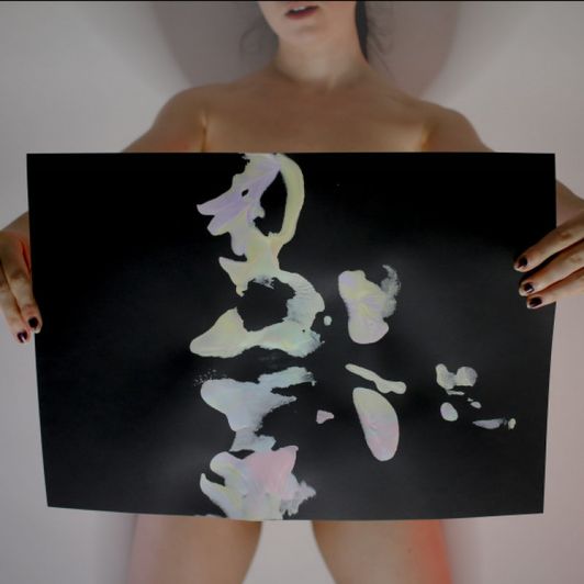 Paint print of pussy and inner thighs