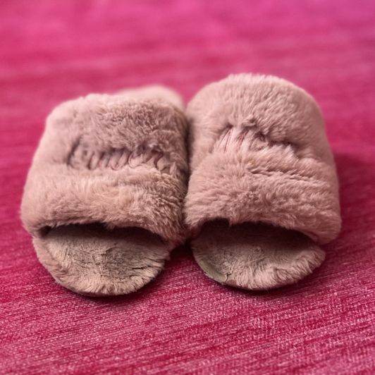 Pink Fluffy SuperMom Slippers
