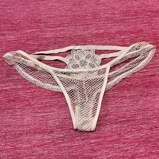 pale pink strappy fishnet panties