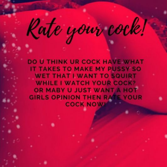Rate your cock video with out panties