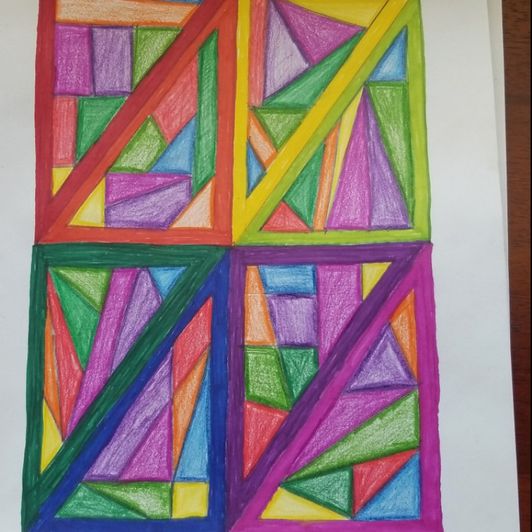 Rainbow Stained Glass Window Drawing