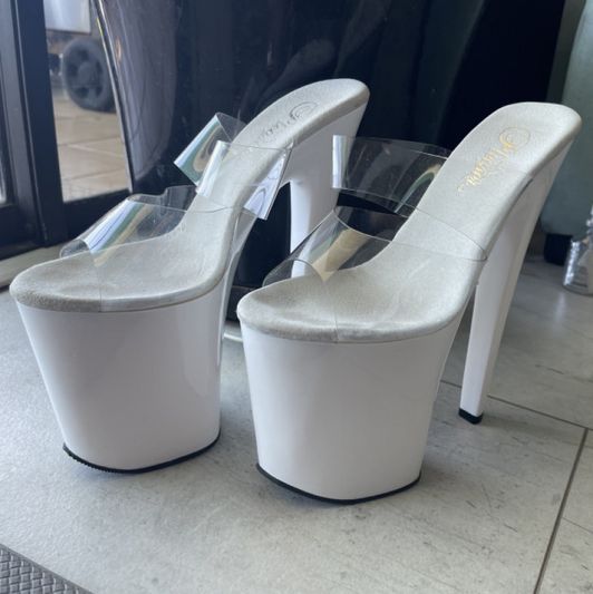 white 8 inch heels