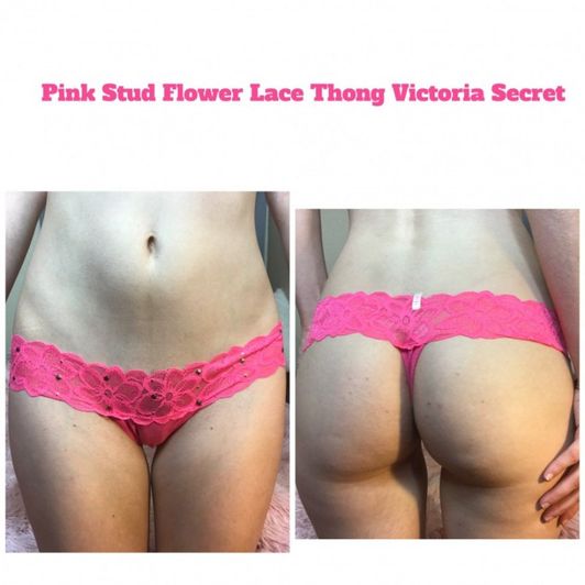 Pink Stud Flower Victoria Secret Thong