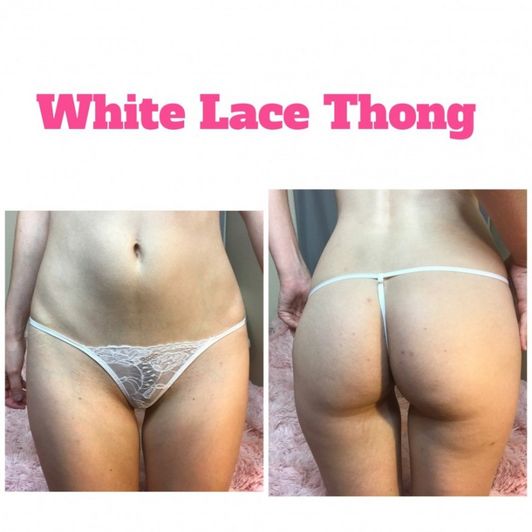 White Lace Thong