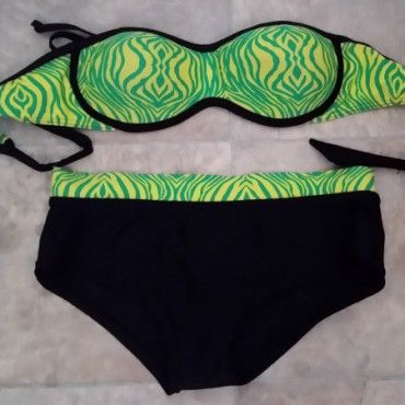 Green Zebra Print Swimsuit