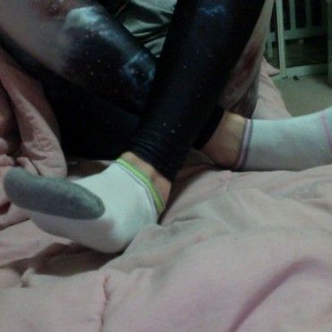 White sweaty socks