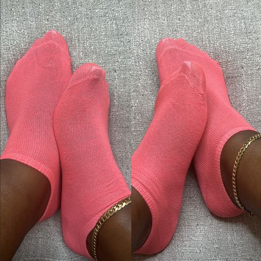 Worn Pink Ankle Socks