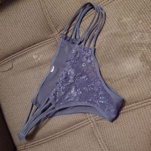 Blue lace strappy bikini