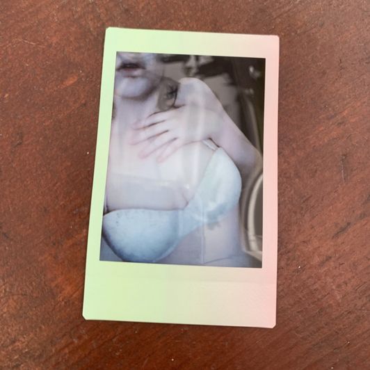 Lace White Bra Polaroid